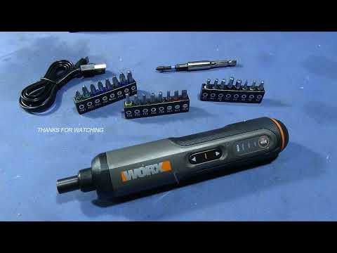 Suktuvas Worx WX240; 3,6 V; 1,5 Ah akum. + priedai video