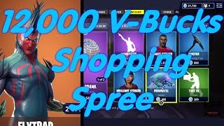 fortnite 12 000 v bucks shopping spree return of the flytrap - fortnite season 1 shopping spree