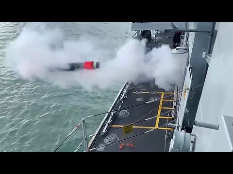 Short video - HMS Lancaster launches torpedo