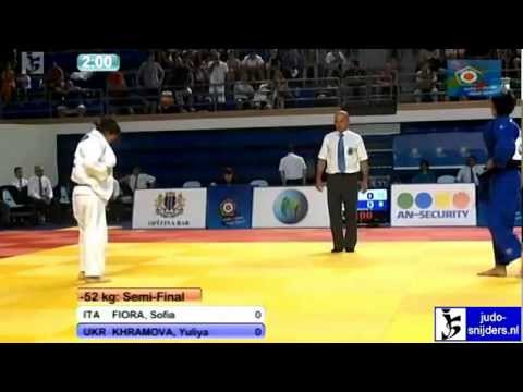 Judo 2012 European Championships Cadets Bar: Fiora (ITA) - Khramova (UKR) [-52kg] semi-final