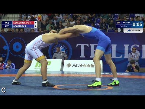 1/4 FS - 69 kg: A. ABAKAROV (AZE) df. K. KENESHBEK UU (KGZ) by TF, 10-0