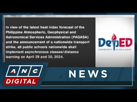 DepEd suspends in-person classes on April 29-30 due to extreme heat ANC
