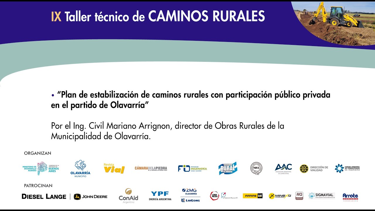 “Plan de estabilización de caminos rurales