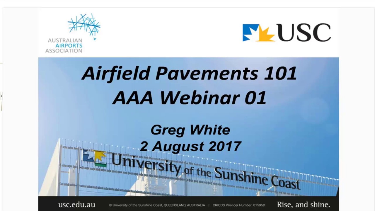 AAA Webinar Series - Regional Airport Pavements 101