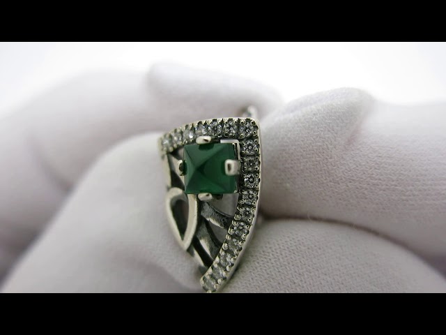 Срібні сережки з халцедоном сжх179 Відео огляд