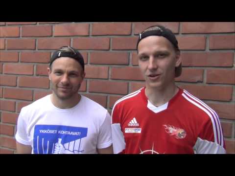 Jarkko Paloniemi ja Atte Hakala kutsuvat Manse PP:n juniorit Puijo-otteluun