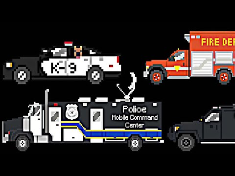 Emergency Vehicles Part 5, MCC, K9 Unit and more! -  For The Kids |  Picture Show [Pixel City]