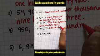Write each of the numbers in words #shortvideo #number #words #mathematics #learning