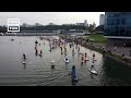 Paddle Boarders Celebrate Warm Weather in Moscow #Shorts