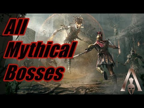 Assassins Creed Odyssey - All Mythical Boss Fights (Legendary Creatures) - PS4 Pro