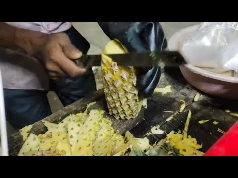pineapple cutting skills । अनानास की कटिंग । #pineapple #fruit #talent