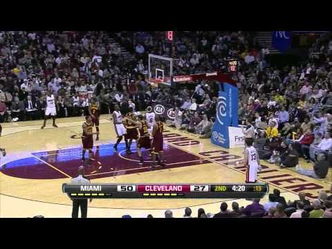Lebron James 28 points, 14 in 3rd quarter (4 sick dunks) vs cleveland Cavaliers 02.17.2012