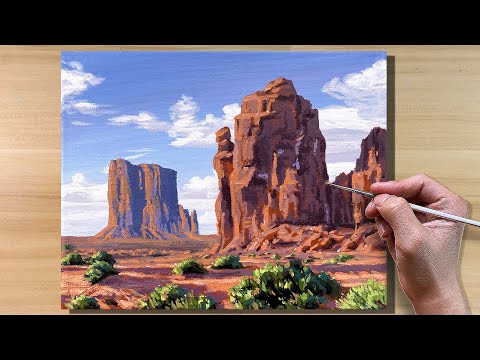 Desert Glow | Acrylic Painting Landscape | Time-lapse
