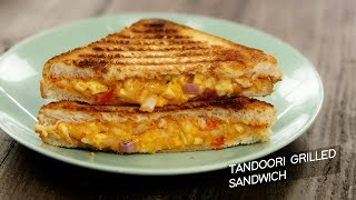 Tandoori Grilled Sandwich - cafe style veg grill cheese recipe CookingShooking
