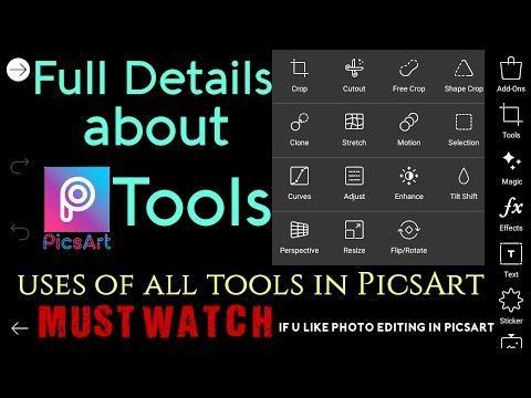 Full Details about PicsArt Tools in Hindi | uses of every PicsArt tool explained | PicsArt full deta Video