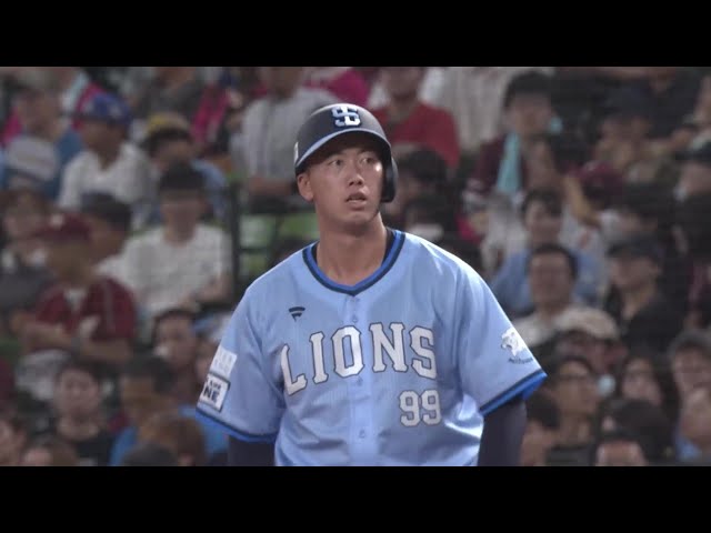 【1回裏】先制打!! ライオンズ・村田怜音 変化球を巧く捌いてレフト前へタイムリーヒット!! 2025年8月10日 埼玉西武ライオンズ 対 東北楽天ゴールデンイーグルス
