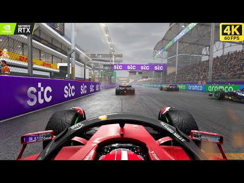 F1 22 Saudi Arabian Grand Prix Jeddah Wet Race ( PC UHD ) [4K60FPS]