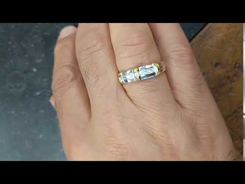 0.31 Ct Seven Stone Channel Set Men's Wedding Ring TT Gold -TwoBirch TB-GR-0015-TT-F