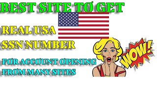 Site To Get Real USA SSN Number For PayPal & CashApp Account 2023.