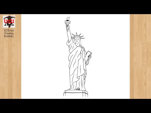 How to Draw a Statue of Liberty | Easy Lady Liberty Sketch Step by Step Drawing | Ellis Island