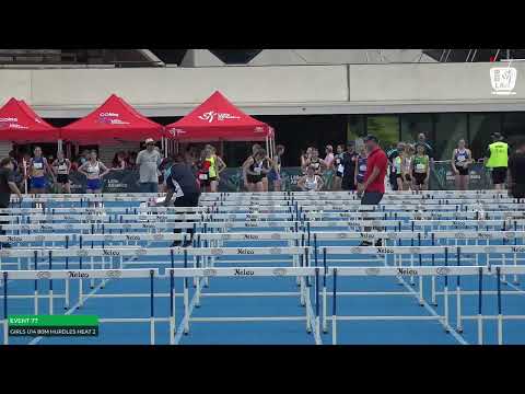 Girls U14 80m Hurdles Heat 2: 2022-23 State Combined Events Championships - Sunday