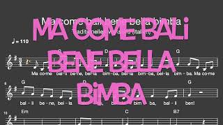Lied: Ma come bali bene bella bimba (Volkslied, Italien / Melodie, Akkorde, Noten,Text)