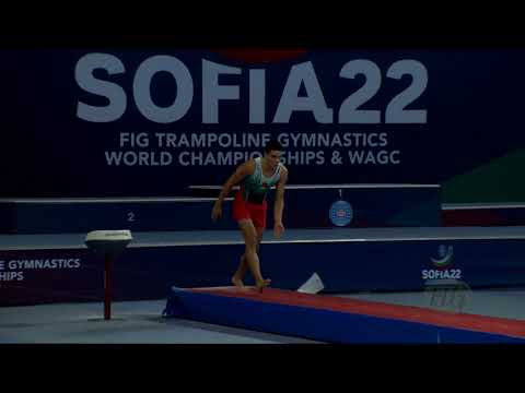 SARAIVA Joao (POR) M - 2022 Trampoline Worlds, Sofia (BUL) - Q Tumbling Exercise 1
