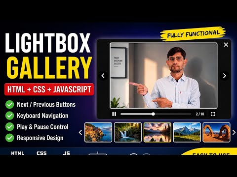 HTML CS Js Lightbox Gallery Project | Next/Previous Btns, Keyboard Navigation &Auto Play wd class 38