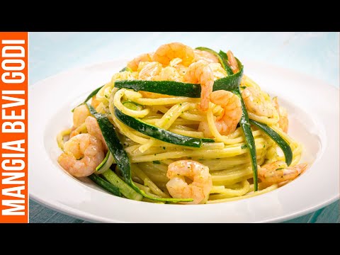 SPAGHETTI ZUCCHINE E GAMBERETTI