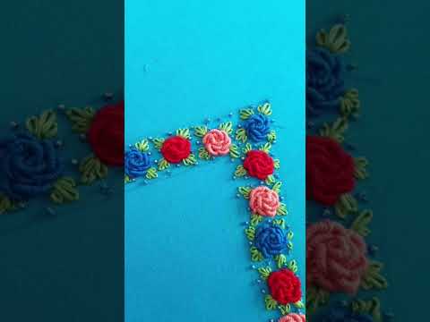 Hand embroidery #bullionrose #embroidery #trending #viral #youtubeshorts #beautiful #rose #fashion