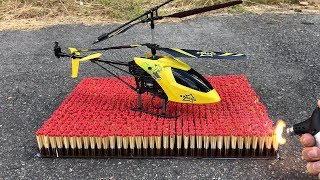 EXPERIMENT: 10 000 MATCHES VS RC Toy Helicopter !! Amazing Reaction Experiment