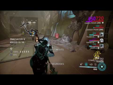 Warframe: Ember Prime Gameplay - The Pacifism Defect: Mission 2 : Part II (Earth) Evacuation Escort