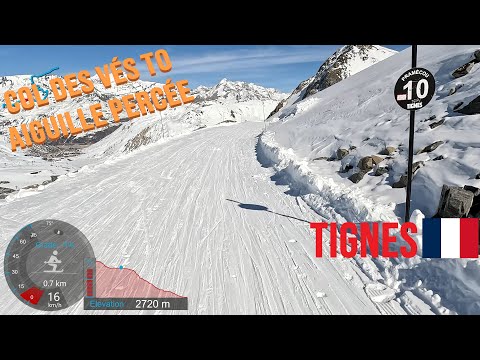 [4K] Skiing Tignes, Col des Vés to Aiguille Percée, France, GoPro HERO11