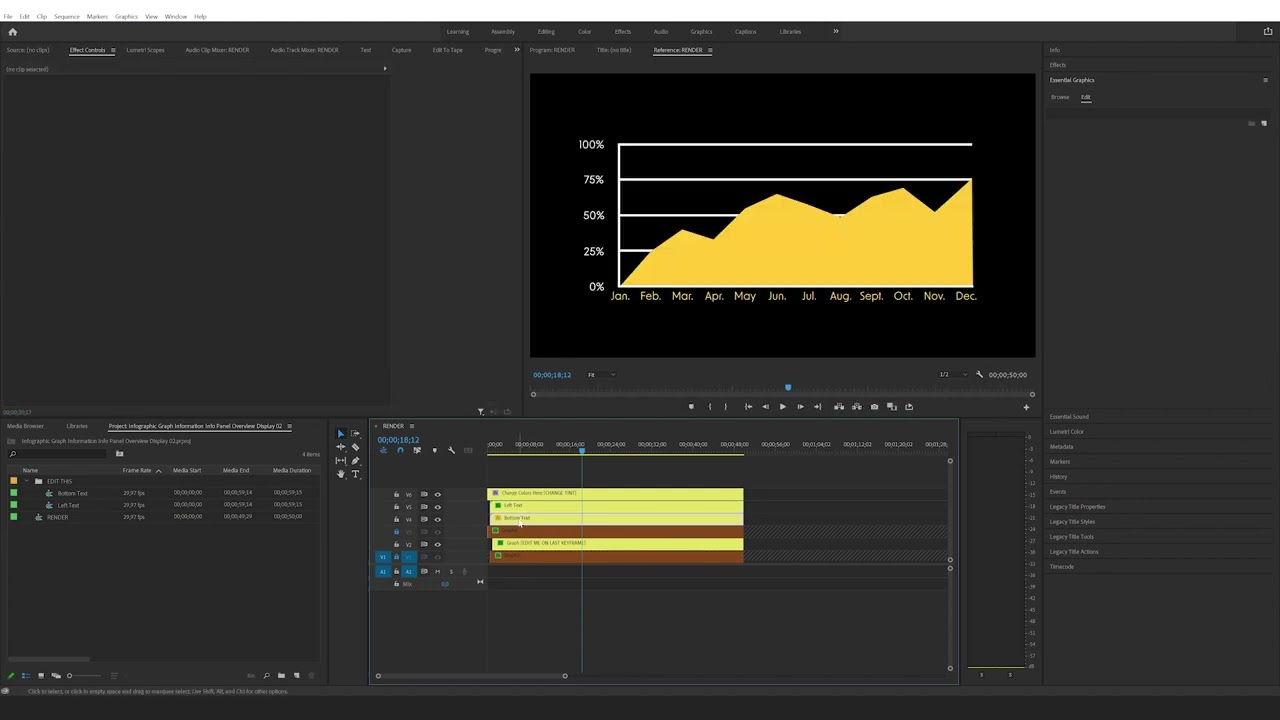 How to edit the Infographic Graph Information Info Panel Overview Display 02 in Premiere Pro