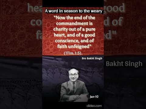 Brother Bakht Singh || Daily Meditation || Tuesday 10th January 2023 || EL~Shaddai Tube