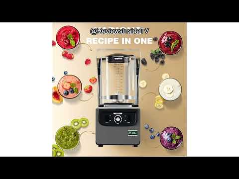 Wantjoin Quiet Blender - 1800W 68oz Commercial Blender with Brushless Motor and Soundproof Cover, 8.2in Mixing Stick, 9 Adjustable Speed Heavy Duty Electric Countertop Blender for Smoothies Cafe Bar video review thumbnail