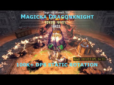ESO PvE: Magicka Dragonknight 100k+ DPS Static Rotation, Full Explanation
