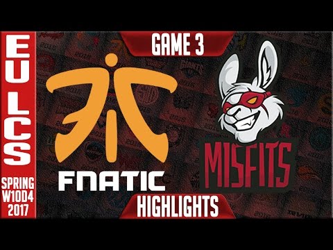 Fnatic vs Misfits Game 3 Highlights - EU LCS W10D4 Spring 2017 - FNC vs MSF G3