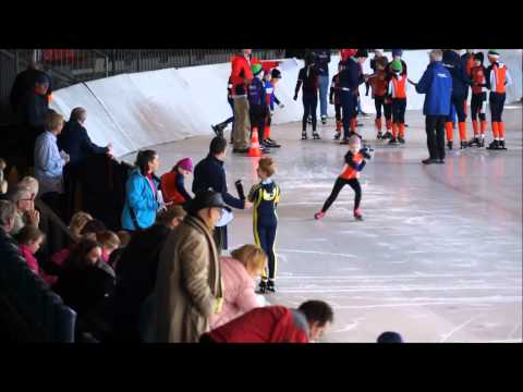 Jasmijn Veenhuis 2e wedstrijd 100m Baankampioenschappen Assen 01-11-2014