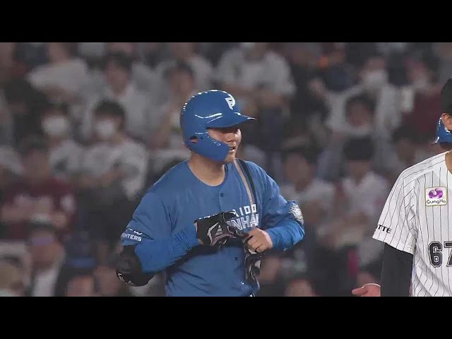 【7回表】チャンスで追加点!! ファイターズ・清宮幸太郎 センター前へのタイムリーヒット!! 2023年6月23日 千葉ロッテマリーンズ 対 北海道日本ハムファイターズ