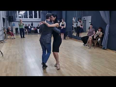 Milonga: Multiple ocho cortado + option for men's footwork | Mikhail Tchudin - Elvira Kashkarova