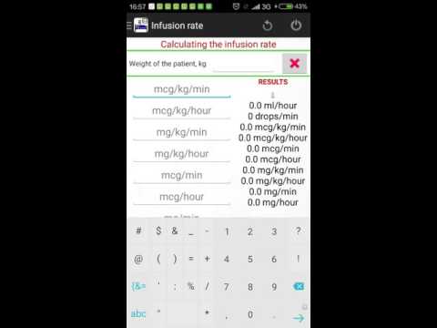 Infusion rate calculator Video