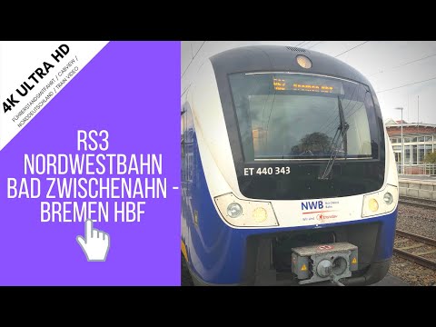 Führerstandsmitfahrt RS3 von Bad Zwischenahn nach Bremen Hbf / 4K Ultra HD / ASMR