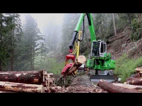 SENNEBOGEN 718 E-Serie - Harvestereinsatz mit Woody 61 - Lau Forstservice/Jerzens - Österreich