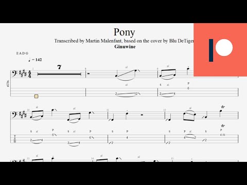 Ginuwine - Pony (bass tab of the cover by Blu DeTiger)