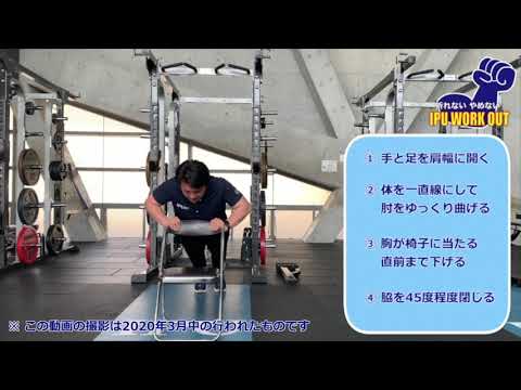 体育学科 IPU Workout 椅子プッシュアップ