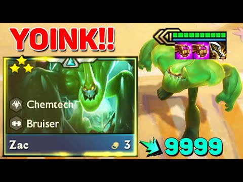 ⭐⭐⭐ 3 Star Zac - Full Crit Items - YOINK!! Oneshot everything | TFT SET 6