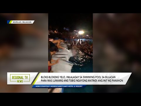 Regional TV News: Bloke-blokeng yelo, inilalagay sa swimming pool sa Bulacan para lumamig ang tubig
