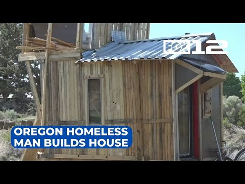 Bend homeless man builds makeshift 2-story home along busy street