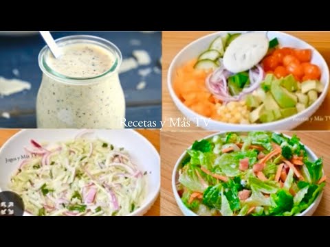 3 Ensaladas, 3 Aderezos, 3 Recetas riquisimas y faciles